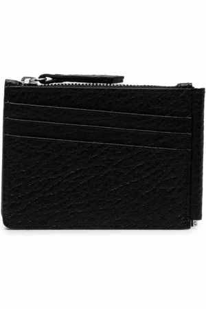 Maison Margiela Akcesoria, Mężczyzna, Czarny, ONE SIZE, Elegancki Czarny Portfel Skórzany z Zamkiem