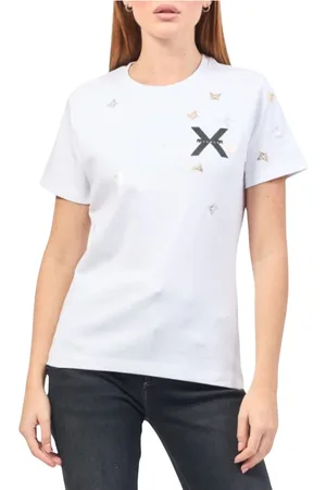 John Richmond Koszulki, Kobieta, Biały, S, Bawełna, Koszulka T-Shirt z Logo