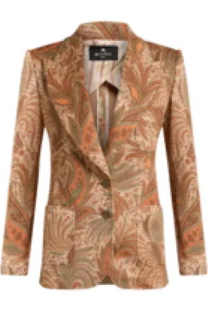 Etro Kurtki, Kobieta, brązowy, M, Bawełna, Kurtka Paisley Jacquard Arancio Ss 25