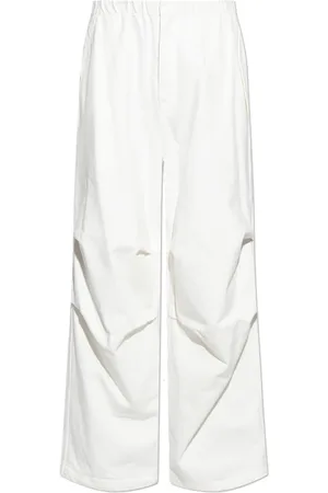 Jil Sander Spodnie, Mężczyzna, Biały, M, Bawełna, Luźne spodnie bawełniane