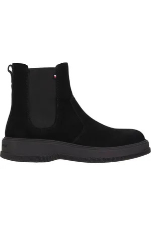 Tommy Hilfiger Buty, Mężczyzna, Czarny, 41 EU, Zamsz, Czarne botki Chelsea Core