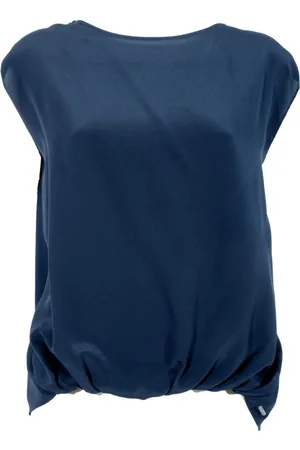 Woolrich Bluzki, Kobieta, Niebieski, S, Jedwabna Koszulka Jersey