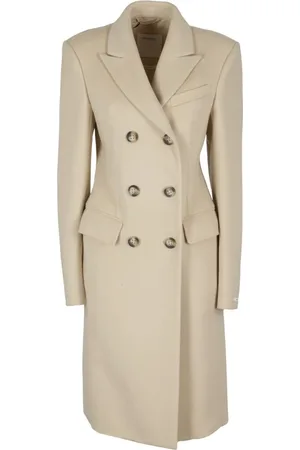 Sportmax Płaszcze, Kobieta, brązowy, S, Beige Morgana Coat