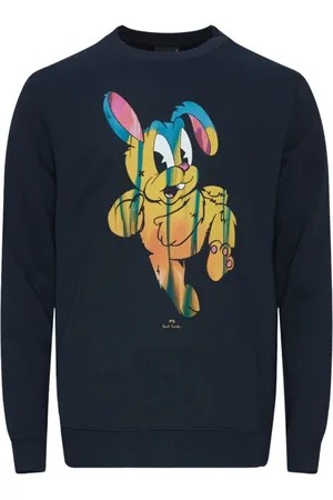 Paul Smith Bluzy, Mężczyzna, Niebieski, L, Bawełna, Stylowa bluza z nadrukiem królika