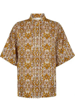 ZIMMERMANN Bluzki, Kobieta, Wielobarwność, XS, Len, Wylie Relaxed Shirt