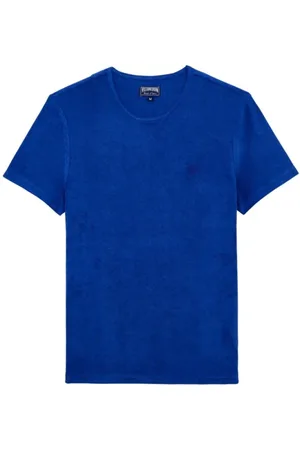Vilebrequin Koszulki, Mężczyzna, Niebieski, XL, Jednokolorowy unisexowy T-shirt z frotte