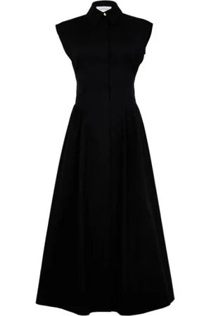 Sportmax Sukienki, Kobieta, Czarny, S, Czarna sukienka koszulowa