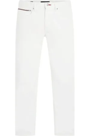 Tommy Hilfiger Jeansy, Mężczyzna, Biały, W28 L32, Bawełna, Spodnie Jeansyowe Tapered Houston