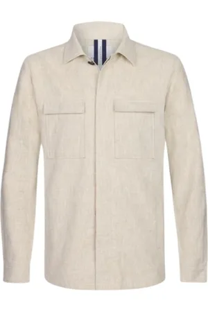 Profuomo Koszule, Mężczyzna, Beżowy, S, Elegancka koszula Overshirt na każdą okazję