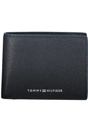 Tommy Hilfiger Akcesoria, Mężczyzna, Niebieski, ONE SIZE, Skóra, Niebieski skórzany portfel