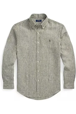 Ralph Lauren Koszule, Mężczyzna, Zielony, L, Koszula w paski z długim rękawem