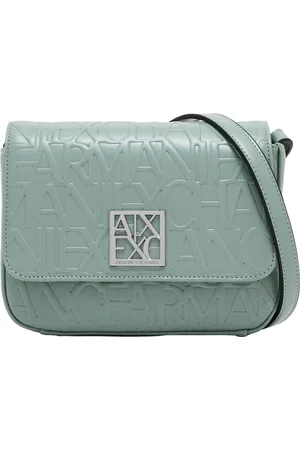 Armani Exchange Torebki, Kobieta, Zielony, ONE SIZE, Zielona Pikowana Torba na Ramię