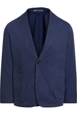 Ralph Lauren Kurtki, Mężczyzna, Niebieski, XL, Niebieski Bawełniany Chino Blezer