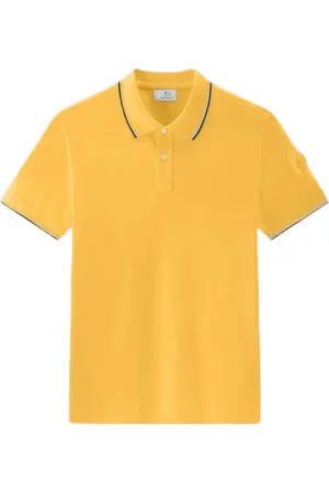 Woolrich Koszulki, Mężczyzna, Żółty, S, Bawełna, Koszulka Polo Casual z Kontrastowymi Paskami