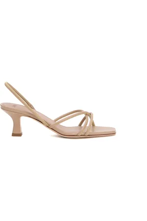 3Juin Buty, Kobieta, Beżowy, 37 1/2 EU, Beżowe Sandały z Rurkowymi Paskami