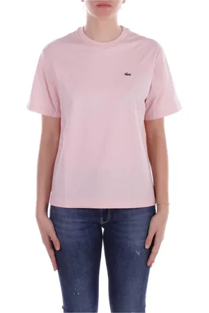 Lacoste Koszulki, Kobieta, Różowy, XS, Bawełna, Różowe T-shirty i Pola