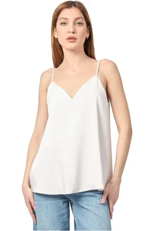 Armani Exchange Koszulki, Kobieta, Biały, S, Poliester, Matowy Biały Top