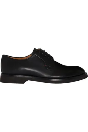 Kiton Buty, Mężczyzna, Czarny, 41 1/2 EU, Skóra, Ręcznie Barwione Skórzane Buty Derby