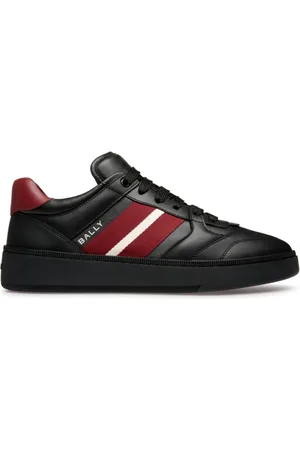 Bally Buty, Mężczyzna, Czarny, 41 EU, Czarne skórzane trampki z logo