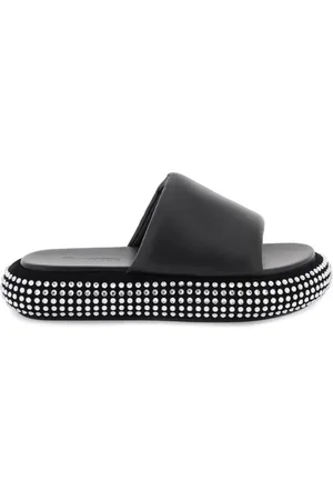 J.W.Anderson Buty, Kobieta, Czarny, 37 EU, Skóra, Klapki Crystal Bumper