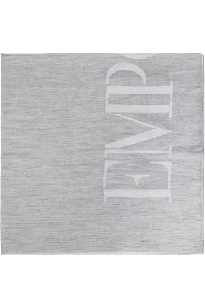Emporio Armani Akcesoria, Mężczyzna, Szary, ONE SIZE, Bawełna, Szalik z logo