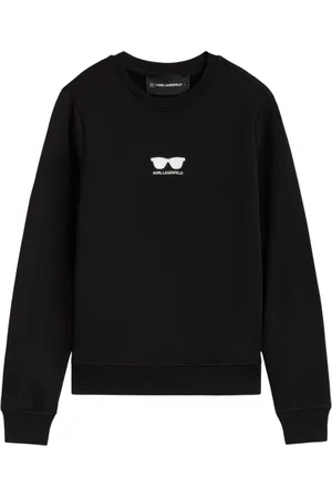 Karl Lagerfeld Bluzy, Kobieta, Niebieski, L, Bawełna, Bluza z haftowanymi okularami przeciwsłonecznymi