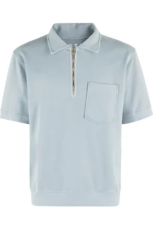 FORTELA Koszulki, Mężczyzna, Niebieski, L, Szara Bluza z Zamkiem i Kołnierzem Polo