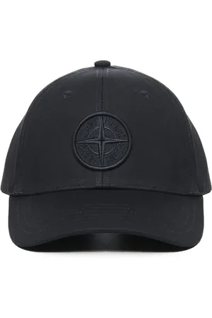 Stone Island Akcesoria, Mężczyzna, Niebieski, ONE SIZE, Bawełna, Czapka z haftowanym logo kompasu