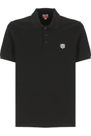 Kenzo Koszulki, Mężczyzna, Czarny, M, Bawełna, Koszulka Polo Happy Tiger