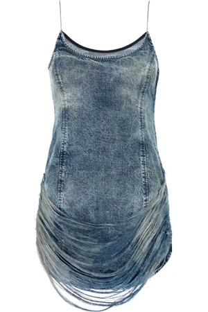 Diesel Sukienki, Kobieta, Niebieski, S, Denim, Denim De-Dra Mini Sukienka