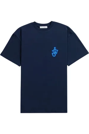 J.W.Anderson Koszulki, Mężczyzna, Niebieski, XS, T-Shirt Z Naszywką Kotwicy Anchor