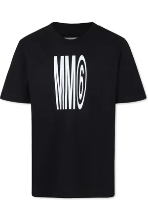 Maison Margiela Koszulki, Kobieta, Czarny, S, Czarna koszulka z logo MM6