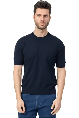 Gran Sasso Koszulki, Mężczyzna, Niebieski, L, Niebieski Bawełniany T-shirt