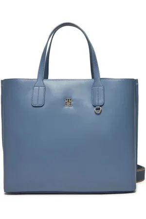 Tommy Hilfiger Torebki, Kobieta, Niebieski, ONE SIZE, Skóra, Wyjątkowa Torba typu Satchel
