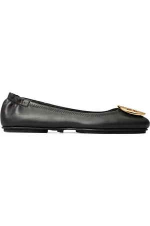 Tory Burch Buty, Kobieta, Czarny, 40 EU, Skóra, Logo Baleriny Podróżne
