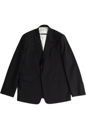 Jil Sander Kurtki, Mężczyzna, Czarny, M, Wełna, Wełniana marynarka Gabardine