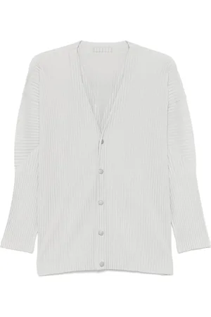 Issey Miyake Swetry, Mężczyzna, Biały, M, Klasyczny Sweter Cardigan