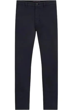 Tommy Hilfiger Spodnie, Mężczyzna, Niebieski, W31 L32, Bawełna, Spodnie Chino Bleecker Structure