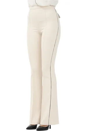 Elisabetta Franchi Spodnie, Kobieta, Biały, XS, Eleganckie Białe Spodnie Dzwony