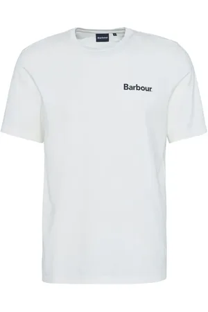 Barbour Koszulki, Mężczyzna, Biały, M, T-shirt z Graficznym Nadrukiem z Bawełny