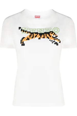 Kenzo Koszulki, Kobieta, Biały, XS, Bawełna, Stylowa Koszulka Tee