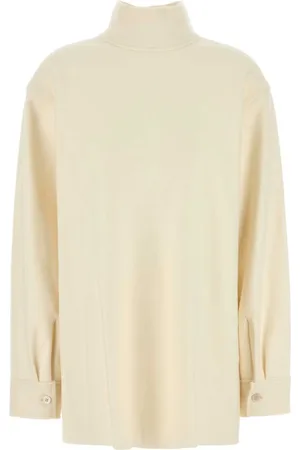 Jil Sander Swetry, Kobieta, Beżowy, M, Wełna, Kremowa bluzka z mieszanki wełny