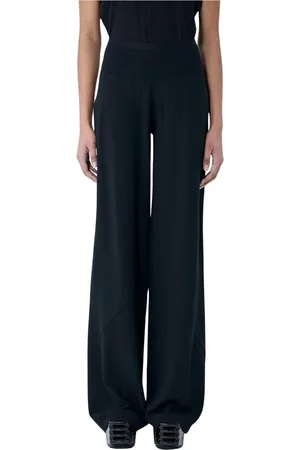 Rick Owens Spodnie, Kobieta, Czarny, M, Dżinsy Bootcut z wełny panelowej