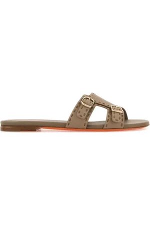 santoni Buty, Kobieta, Beżowy, 38 EU, Kapuczino Skórzane Didi Kapcie