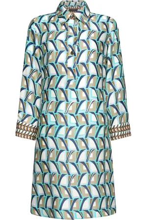 Elena Miro Sukienki, Kobieta, Wielobarwność, L, Len, Elegancka Sukienka 001