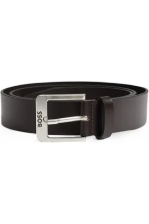 HUGO BOSS Akcesoria, Mężczyzna, brązowy, 105 CM, Skóra, Brązowy skórzany pasek z zapięciem na klamrę