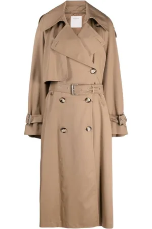 Sportmax Płaszcze, Kobieta, brązowy, M, Wodoodporny Piasek Styl Model 001