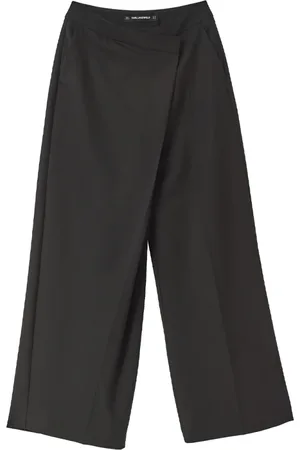 Karl Lagerfeld Spodnie, Kobieta, Czarny, S, Poliester, Wrap Pants