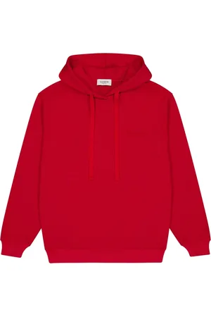 LANEUS Bluzy, Mężczyzna, Czerwony, S, Bawełna, Luźna bawełniana bluza z kapturem