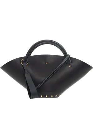 Jil Sander Torebki, Kobieta, Czarny, ONE SIZE, Skóra, Czarna Skórzana Torba Bucket Sombrero